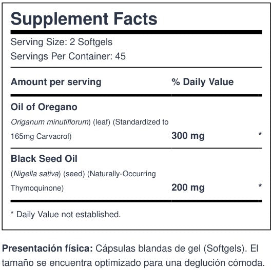 Combo Orégano Premium — Gotas + Cápsulas con Black Seed Oil