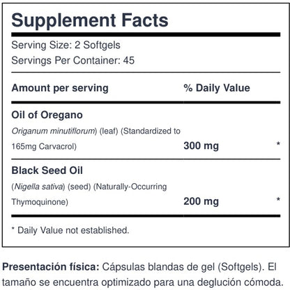 Combo Orégano Premium — Gotas + Cápsulas con Black Seed Oil